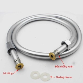 Dây Cấp Nước, Dây Ống Nước, Dây Sen Tắm Lõi Đồng PVC 150cm, Thiết Kế 5 Lớp Chống Cháy, Chống Xoắn - HK