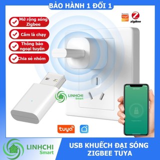 Thiết bị mở rộng sóng zigbee Tuya, Tuya Zigbee Repeater, USB kích sóng Zigbee Tuya - sử dụng nguồn 5V.