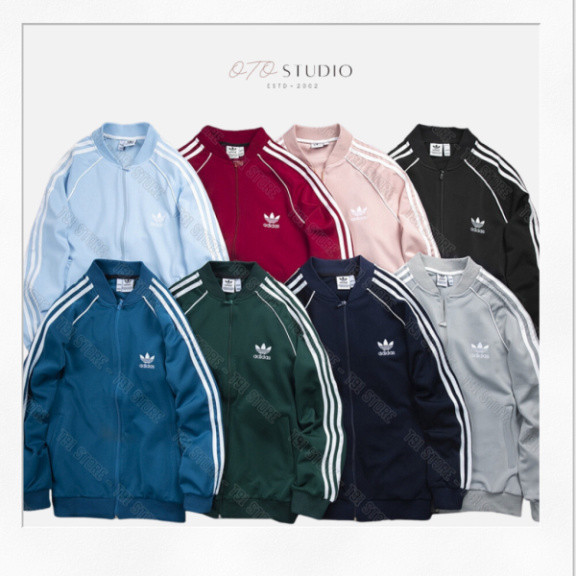 Xả Áo Khoác Bomber Adidas 2 Lớp Thể Thao Nam Vải Thun Nỉ Dày Co Giãn Áo Khoác 3 Sọc kẻ Trắng OTO Studio - Rio Sh