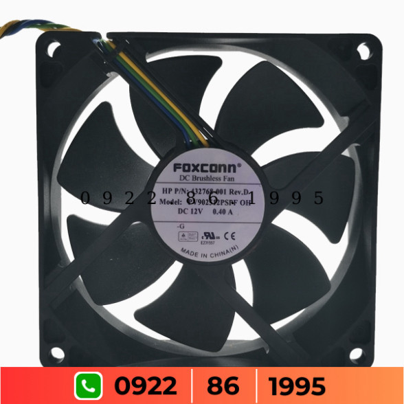 Quạt làm giảm nhiệt độ Foxconn-Foxconn  9025 Pv902512pspf 0j DC12V 0.40a