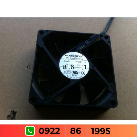 Quạt làm giảm nhiệt độ Foxconn Foxconn  Pv802512e 12V 0.65A 4 Dây PWM Quạt hướng dẫn Nhiệt Độ