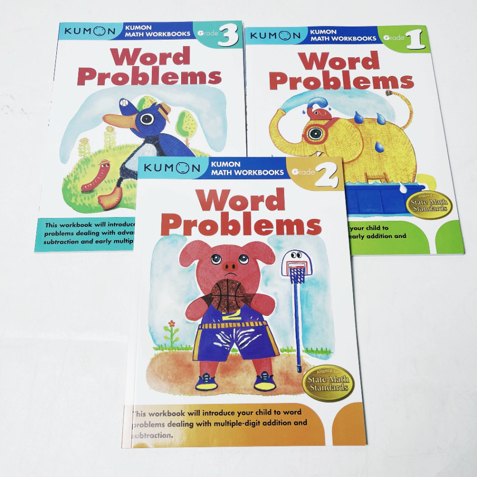 Sách -KUMON - READING-WRITING-WORD PROBLEMS- bộ 9 cuốn