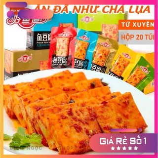 Đậu phụ cá sốt cay Tứ Xuyên, đậu hũ chả cá ăn đã như chả lụa, ăn vặt Trung Quốc – Hộp 20 túi