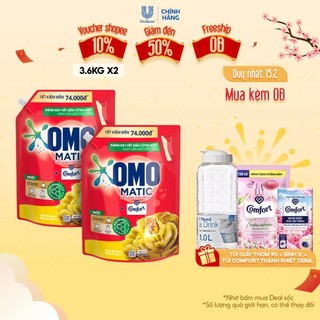 Combo 2 túi nước giặt omo matic chuyên dụng cửa trên 3.6kg/túi