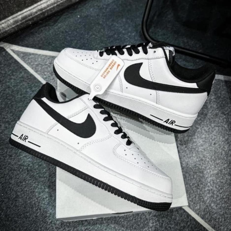 Giày _nike trắng tích đen vạch nâu Hot trend nam nữ, Giày AF1 FORCE 1 trắng nâu tích đen dùng đi học,tập gym,chạy bộ