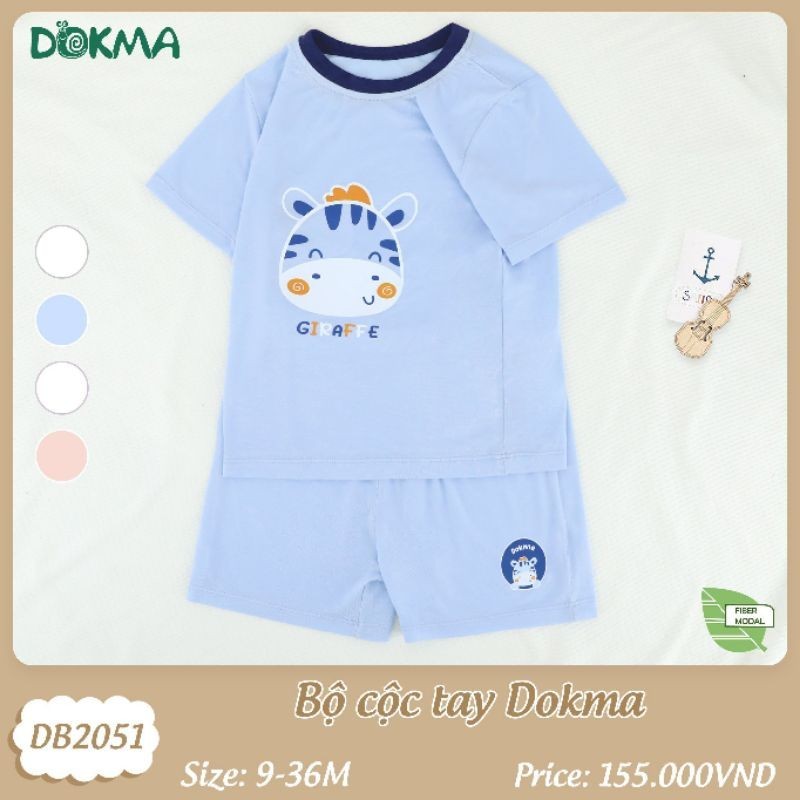 Bộ cộc tay cài vai bé trai Dokma 9 tháng đến 36 tháng