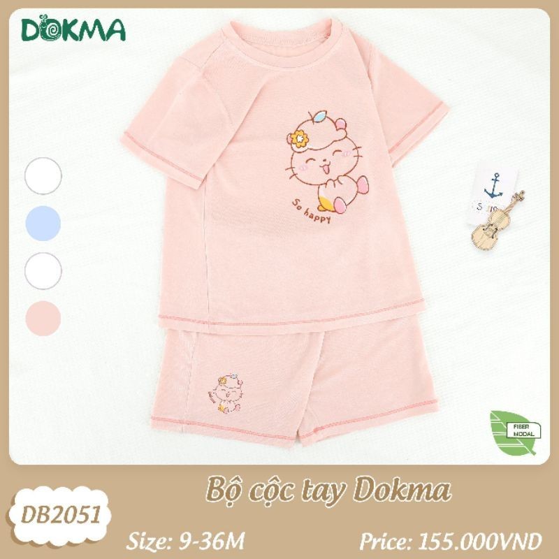 Bộ cộc tay cài vai bé trai Dokma 9 tháng đến 36 tháng