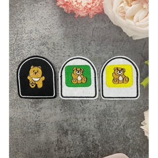 sticker logo patch thêu GẤU ủi nhiệt