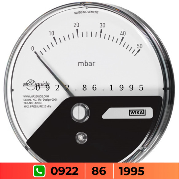 Đồng Hồ Đo Chênh Lệch áp lực Wika Wika A2G-05/A2G-10 0 ~ 250PA. 0 ~ 500PA