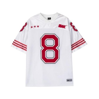Áo thể thao isak jersey trắng phối đỏ số 8 hot trend