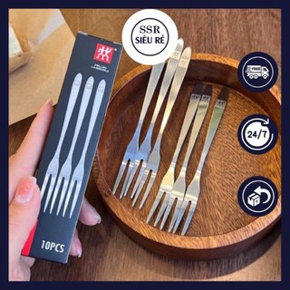 Set 10 cái nĩa hộp 10 xiên - dĩa inox zwilling đức mini