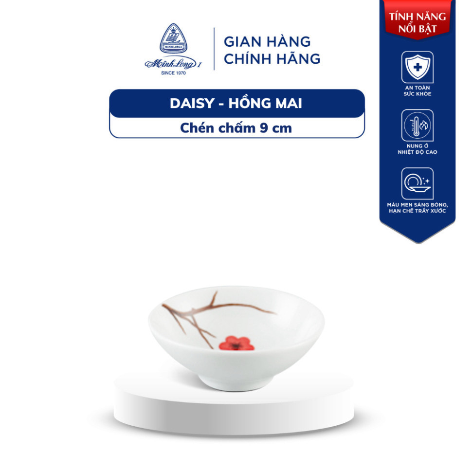 Chén, Bát Ăn Cơm Sứ thời thượng Minh Long - Daisy - Hồng Mai