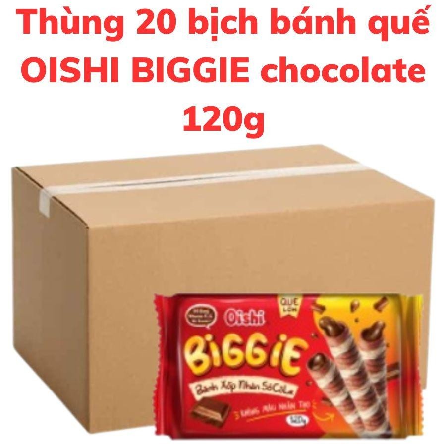 Bánh quế xốp OISHI BIGGIE nhân socola gói 120g