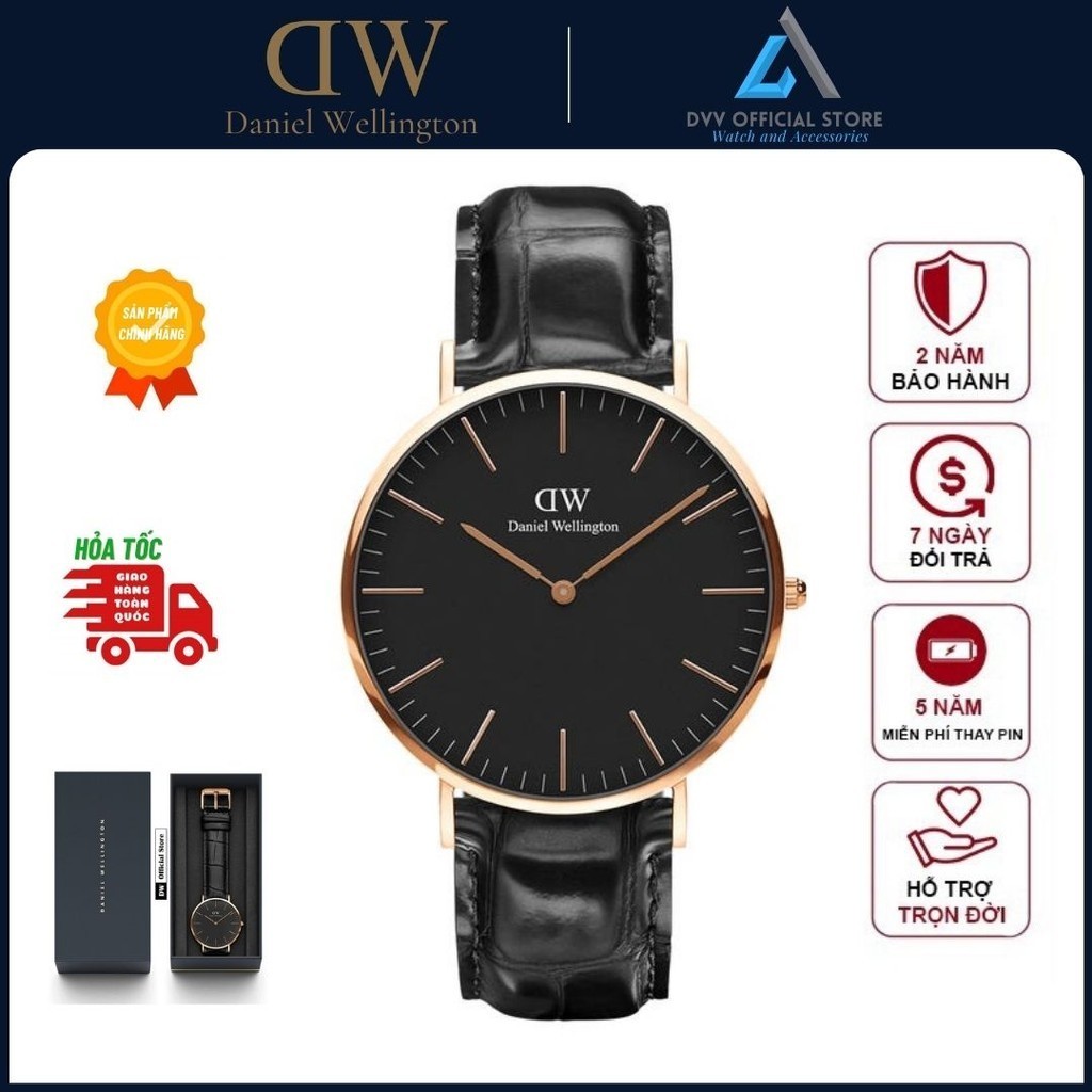 Đồng Hồ Nam Daniel Wellington Classic Reading Rose Gold Black 36mm & 40mm DW Chính Hãng