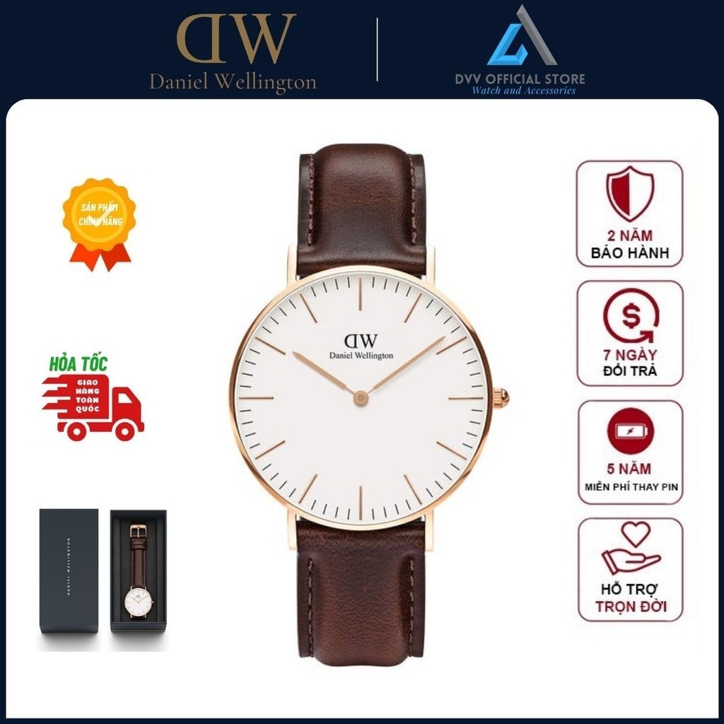 Đồng Hồ Nam Nữ Daniel Wellington Classic Bristol Sliver White 36mm & 40mm DW Chính Hãng