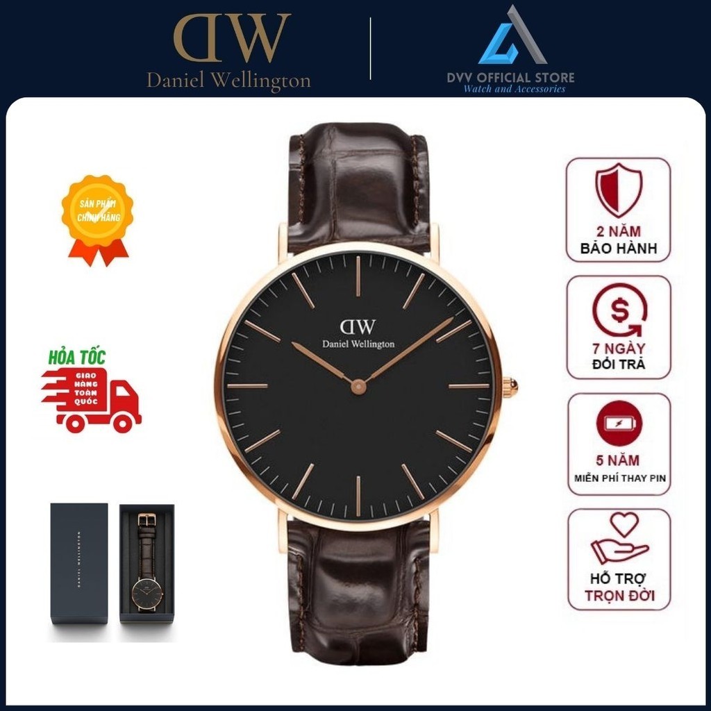 Đồng Hồ Nam Nữ Daniel Wellington Classic York Rose Gold Black 36mm & 40mm DW Chính Hãng