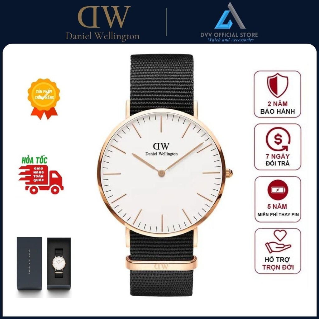 Đồng Hồ Nam Nữ Daniel Wellington Classic Cornwall Rose Gold Black 36mm & 40mm DW Chính Hãng
