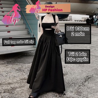 Đầm maxi 3 lỗ kèm áo ống quây ngang dáng dài, váy nữ body xoè 2 món dự tiệc sang chảnh G322    STYLE