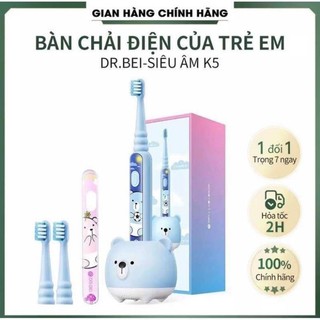 Bàn chải điện trẻ em xiaomi k5 dr.bei, kèm 2 đầu bàn chải, dock sạc