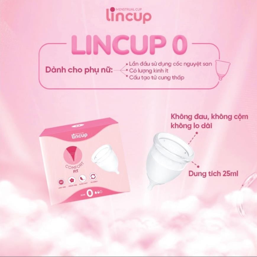 Cốc nguyệt san Lincup chính hãng size 25ml, 34ml, 40ml Lincup nhập khẩu Mỹ