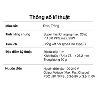 Bộ sạc nhanh Samsung 25W chất lượng chính hãng