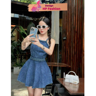 Đầm jean 2 dây hở lưng, váy nữ không mút có quần tôn dáng G314    STYLE