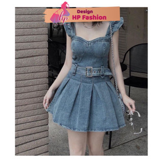 Đầm jean 2 dây body cánh tiên, váy nữ jean nịt kèm  sang chảnh dự tiệc hàn quốc G239    STYLE