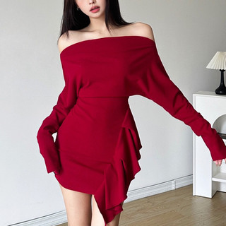 Đầm body dáng ngắn dài tay trễ bẹt vai HP FASHIONTREND váy kiểu nữ không mút màu đen thun co giãn tôn dáng G690    STYLE