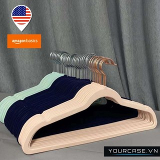 Móc treo quần áo bọc nhung xoay 360, móc quần áo bọc nhung chống trượt tiện dụng amazon xuất mỹ