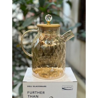 Bình thủy tinh hổ phách 1,6L siêu đẹp