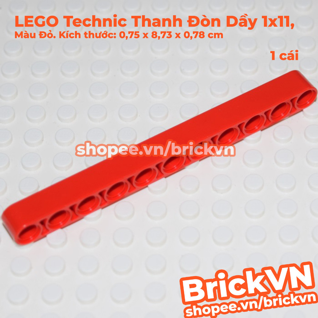 [1 Cái] LEGO Technic Thanh Đòn Dầy 1x11 Màu Đỏ ID 32525, 64290