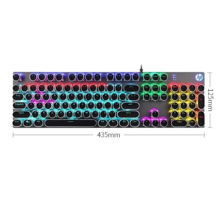 Bàn phím cơ HP gaming có đèn led 7 màu nhiều chế độ chỉnh phím tròn keyboard chơi game GK400Y -Có BH