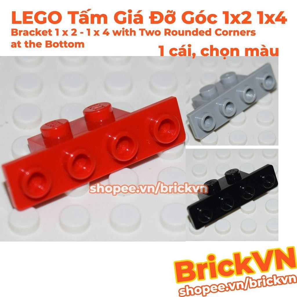 [1 Cái, Chọn Màu] LEGO Tấm Giá Đỡ Góc Bracket 1x2 / 1x4 ID 28802, 10201
