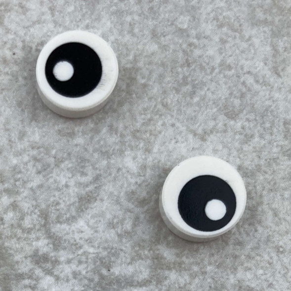 [2 Cái] LEGO Mắt Mở Cỡ Nhỏ 1x1 / Tấm Tròn 1x1 In Hình Mắt Đen Hoa Văn Đồng Tử ID 6001609 10238