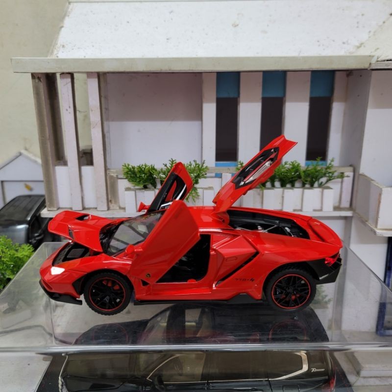 Mô hình xe Lamborghini Centenario tỉ lệ 1:24 có còi, có đánh lái và chạy cót