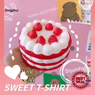 Dongzhur Squishy Chậm Phục Hồi Pinch Âm Nhạc Mềm Mô Phỏng Bánh Dâu Thực Phẩm Đồ Chơi Mô Hình Lớn S2O2