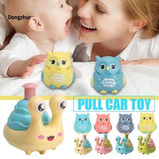 Dongzhur Cú Chạy Đầu Bấm Ốc Xanh Đồ Chơi Trẻ Em Cú Báo Chí Quán Tính Trở Lại Xe M3W8