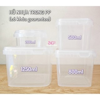 🏷SET 100 HŨ NHỰA TRONG PP 1250m/800ml/500ml/200ml (ĐỰNG ĐƯỢC THỨC ĂN)🏷