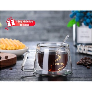 Ly cafe thủy tinh hai lớp chống nóng combo 6 ly