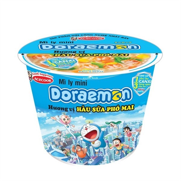 Mì Mini Doremon Hàu Sữa Phô Mai AceCook Ly 48G