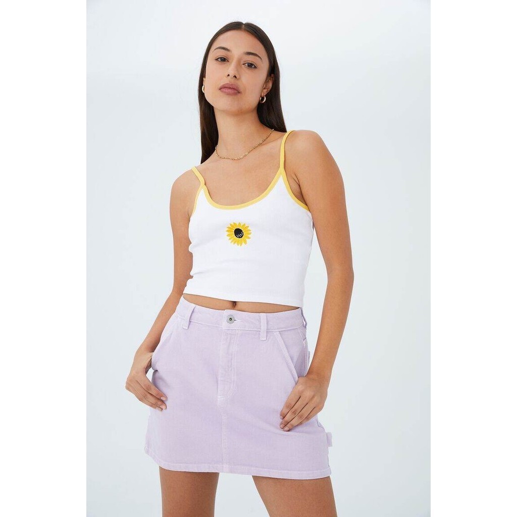 COTTON ON - Áo Thun Hai Dây Nữ - Graphic Rib Cami 2054191-04
