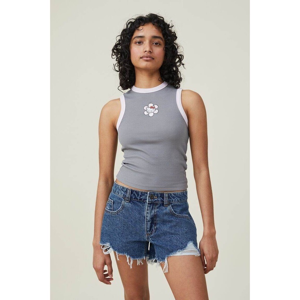 COTTON ON - Áo Thun Cộc Tay Nữ - High Neck License Racer Tank 2054980-19