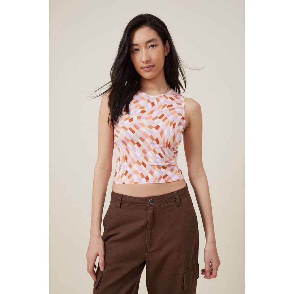 COTTON ON - Áo Thun Cộc Tay Nữ - Drew Crew Neck Tank 2055175-07