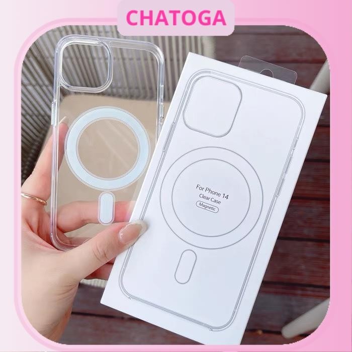 Ốp lưng iphone trong suốt hỗ trợ sạc nhanh từ tính không dây cho 7plus/xr/xsmax/11/12/13/14/15/16/17