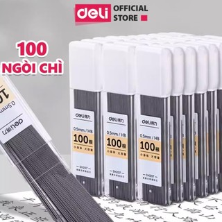 Ruột bút chì kim 0.5mm/ 0.7mm Deli, ngòi chì kim 100 chiếc, lõi chì bấm phù hợp cho học sinh, văn phòng