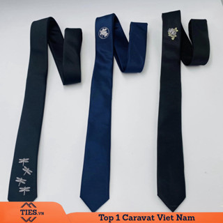 7+ Mẫu caravat bản nhỏ cao cấp 4 cm với họa tiết in nổi độc đáo