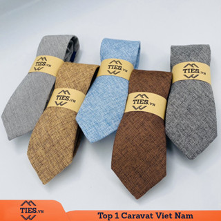 7+ Mẫu caravat bản nhỏ trơn 6 cm, chất vải canvas sành điệu