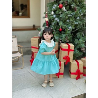 Váy babydoll cổ xếp ly
