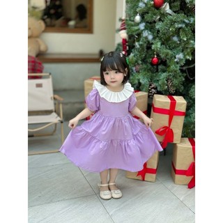 Váy babydoll cổ xếp ly