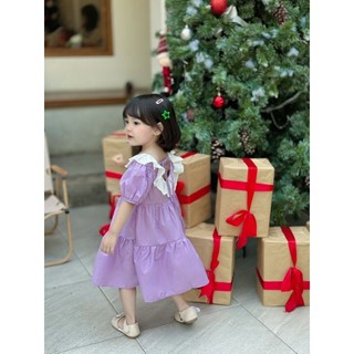 Váy babydoll cổ xếp ly